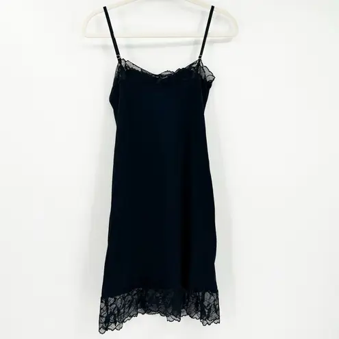 Commando Womens Y2K Whimsigoth Lace Trim Cami Slip Dress Nightie Size M/L Black