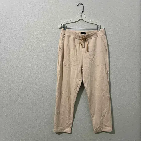 St. John  Collection Ivory Drawstring Sweatpants size Large French Terry Jogger