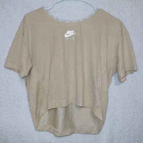 Nike Air Beige Short Sleeve Athletic Running Crop Top