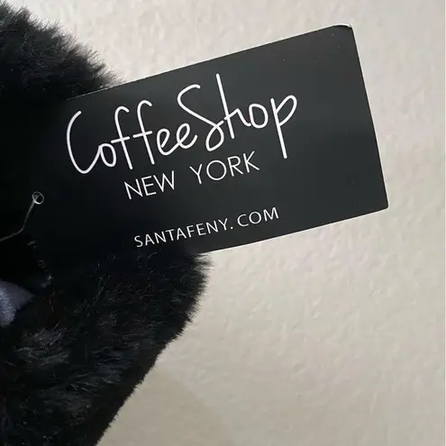 Coffee Shop New York Black Faux Fur Fuzzy Soft Coat Size XL NWT