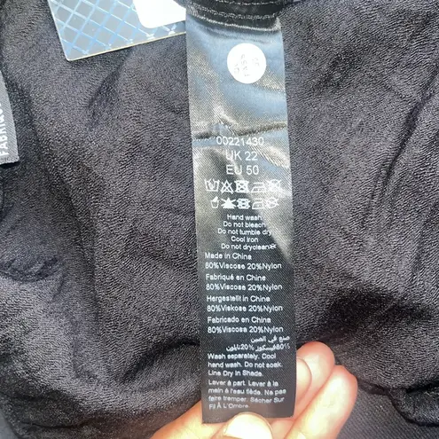 City Chic Erica Jumpsuit Wide Leg Tassel Ties Puff Sleeve Black XL / 22