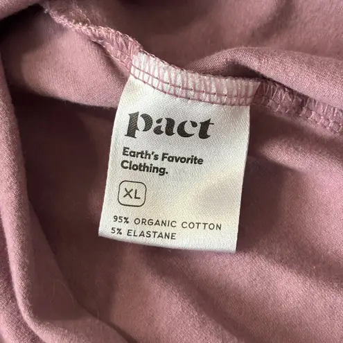 Pact  Purple Floral Open Back Short Sleeve Dress - Size XL