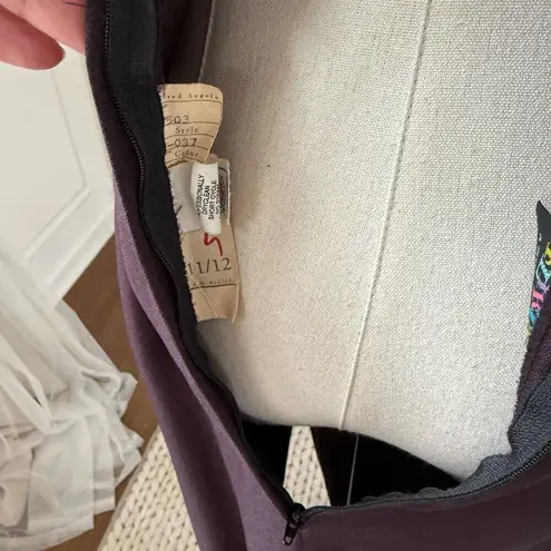 Vintage 80s 90s Purple Black Mesh Beaded Illusion Bodice Formal Gown M Size M