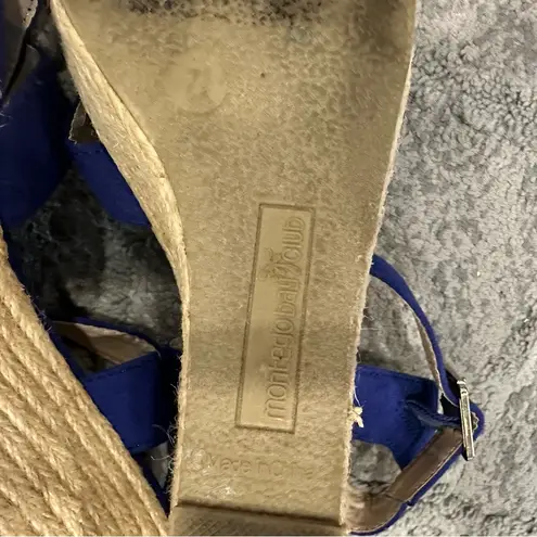 Montego Bay Club Blue Faux Suede Wedge Heels 7 1/2