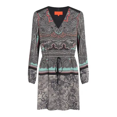 Clover Canyon Paisley Printed Long Sleeve Mini Dress in Multicolor