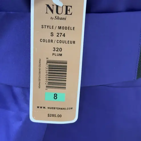 NWT NUE by Shani Size 8 Purple Satin Sheath Dress Built