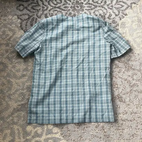 Leslie Fay Vintage Plaid Button Down Skirt Set Blue 12