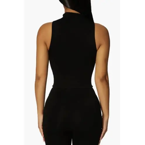 Naked Wardrobe Mock Neck Cutout Sleeveless Sweater Black Women's Plus Size 3X