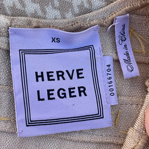 Herve Leger Corie hardware-embellished houndstooth print dress size extra small