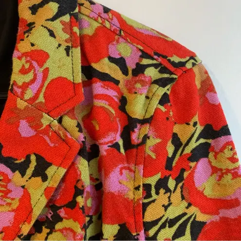 Isaac Mizrahi  for Target  Camo Floral Cotton Blazer Size L