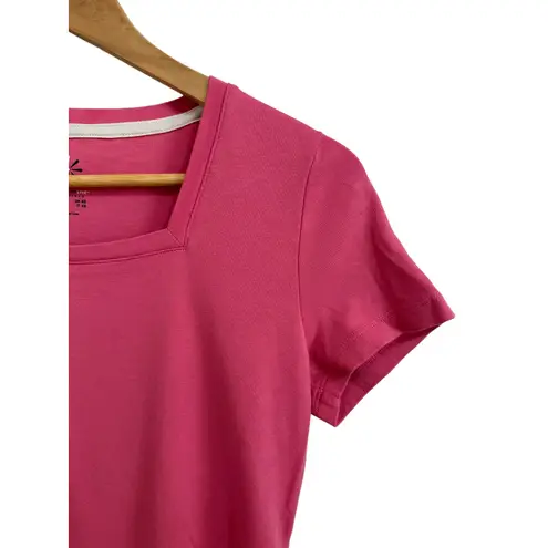 Isaac Mizrahi Isaac Mizrahi Live Essentials Women's Square-Neck Top pink XXS