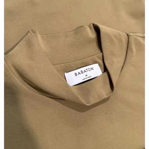 Babaton Aritzia Womens Top Green Cropped Mock Neck Long Sleeve Pullover Medium