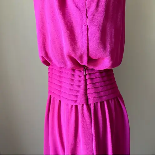 Vintage 1970s magenta silk disco dress