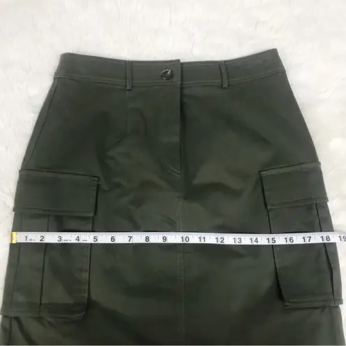 ASTR  High Rise Cargo Maxi Skirt Small Dark Green Back Slit Utility Military New