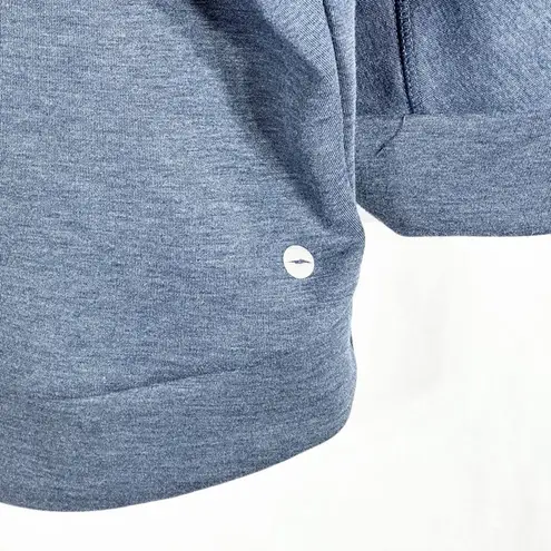 Avia Size Large Hoodie Sweatshirt Cropped Dolman Sleeve Lace Up Blue 1509