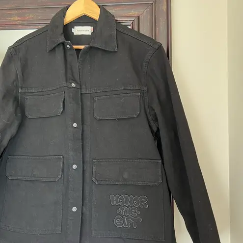 Womens Honor The Gift Denim Shirt Black XS New With Tags