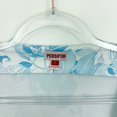 Persifor Louise Tiger Lily Alaskan Blue Wrap Dress Size L