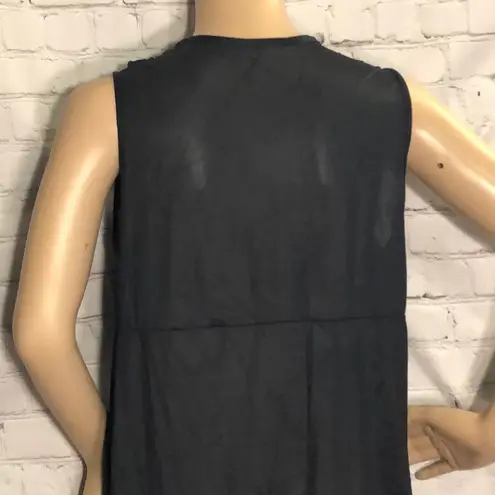 Vintage Black Nightgown Lace Collar & Hem Size undefined