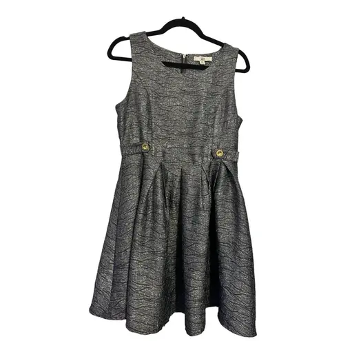 YA Los Angeles Womens Sleeveless Textured Dress M Gray