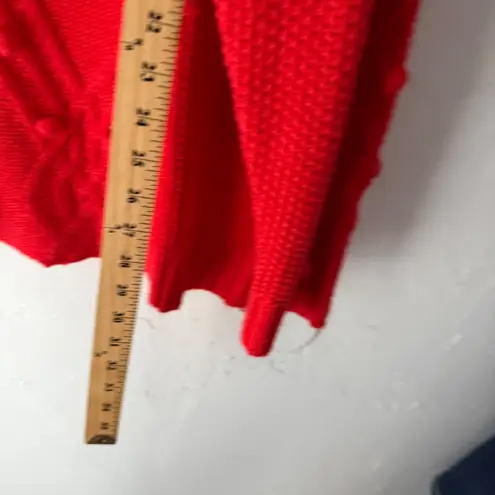 Ava & Viv Women's 2X Red Cable Knit Pom Pom Pullover Sweater Plus Size