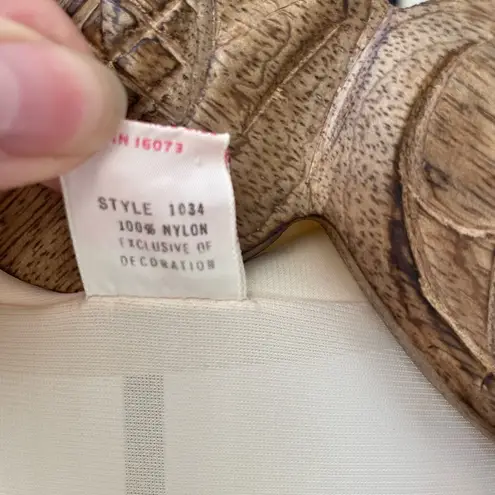 Vintage Sears Palazzo Wide Leg Jumpsuit Ivory Orange S 4