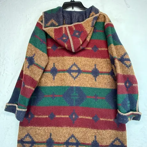 Woolrich Vtg Aztec Duster Coat Reversible Southwestern Blanket Long Cardigan M
