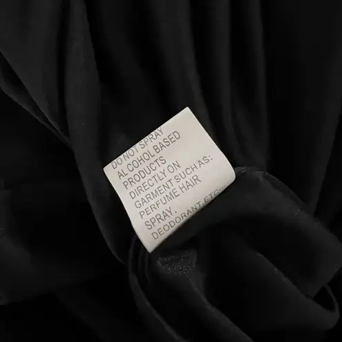 Ieena For Mac Duggal Black Floral Print Draped One Shoulder Midi Cocktail Dress