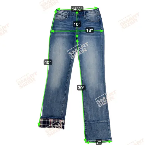 Driftwood Colette Flannel Cuff Straight Leg Mid Rise Medium Wash Jeans Size 29