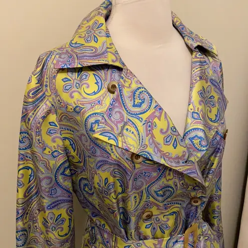 J. McLaughlin  Silk Paisley Print Trench Coat