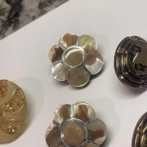 Lot Of 4 Statement Costume Earrings Clip On Clip