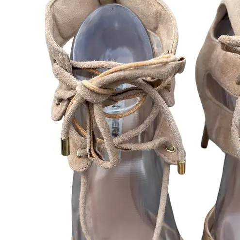 Karl Lagerfeld Addily Lace Up Pump - Natural - Pumps