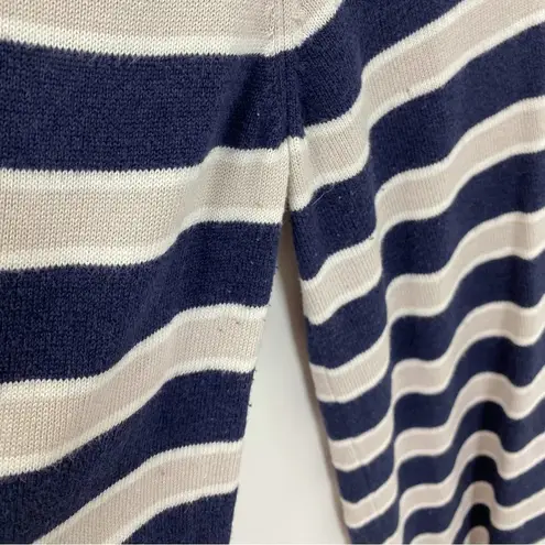Treasure & Bond Navy Grey Stripe Crewneck Sweater - Large | Lightweight Knit