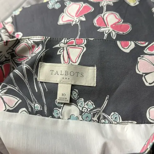 Talbots  pleated floral a line skirt size 10