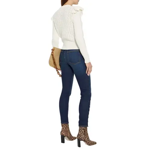Veronica Beard Debbie Snap Detail Skinny High Rise Ankle Jeans