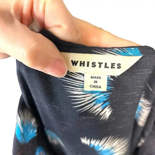 Whistles Coral Print Frill Jumpsuit Black Blue Size US 4