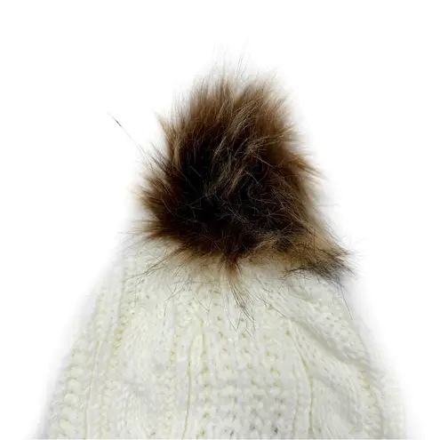 Nba Chicago Bulls Basketball Cable Knit Winter Hat Beanie Faux Fur  Womens Gift