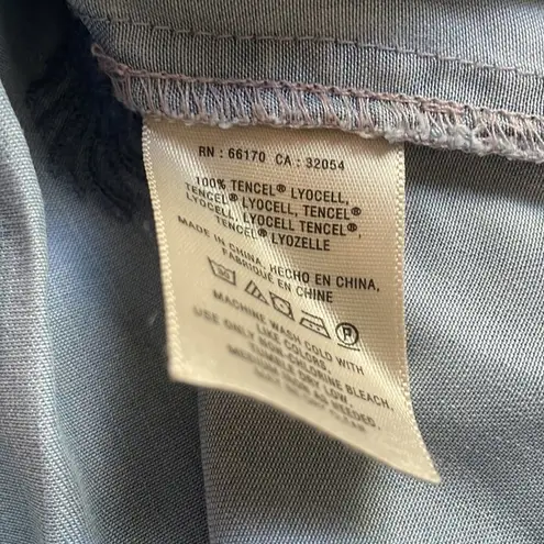 Holding Horses Anthropologie Plumage Embroidered Blue Chambray Shirt Dress Boho