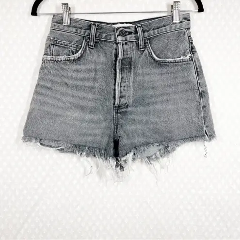 AGOLDE  Faded‎ Black Skater Grunge Dee Denim High Rise Shorts