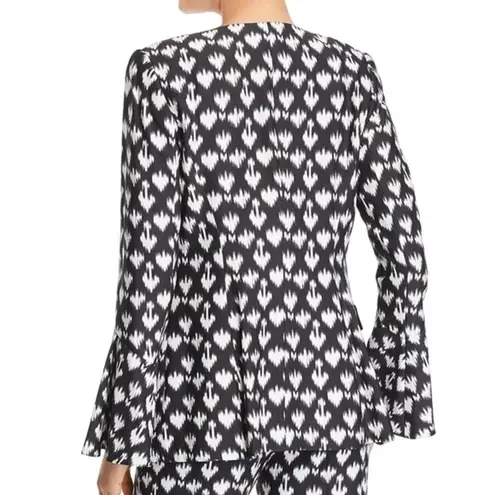 Le Gali Jacket Womens Small Black White Geometric Divya Bell Lightweight Blazer