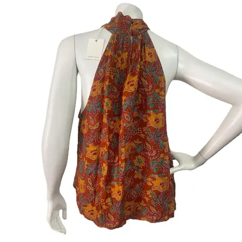 Jennifer Grace NWT New Jennifer & Grace Kavi Brown Twisted Halter Neck Sleeveless Top Size L