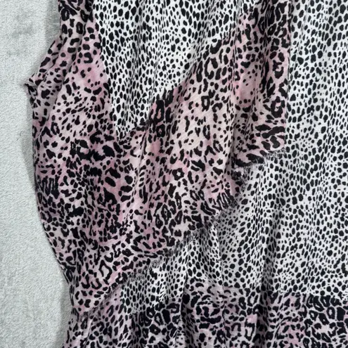 American Eagle  Kimono OS‎ Pink Black Leopard Print Topper Cover Up Beach Casual