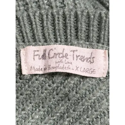 Full Circle Trends Women's Ribbed V Neck Cinched Drawstring Cropped Sweater XL