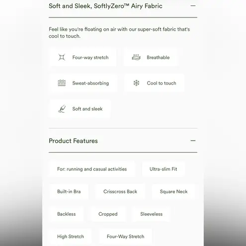 Halara SoftlyZero™ Airy Square Neck Backless Crisscross Cropped Tank Size XS NWT