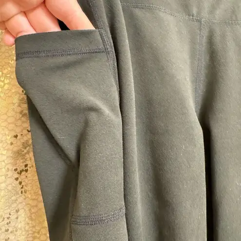 Womens Active Gym Stretchy High Rise Black Side Pocket Bike shorts XL 14