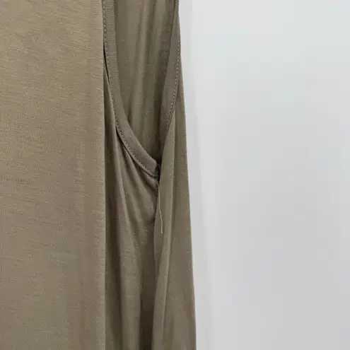 Lascana Sleeveless Mini Tank Dress Boho Size US 8 Khaki Tan Scoop Neck