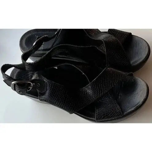 Dansko Vintage  Womens Black Lizard Leather Women’s Sz 5.5 Sling Back Sandals - Image 5