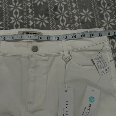 NWT Liverpool High Rise Crop Charlie Wide Rolled Cuff Bright White Size 14/32