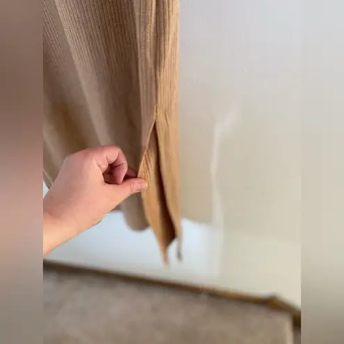 Charles Henry NWT mocha ribbed sweater dress with slit XS