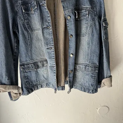 CRAZY HORSE Y2k Women's Size Large Western Button Up Denim Jean Jacket