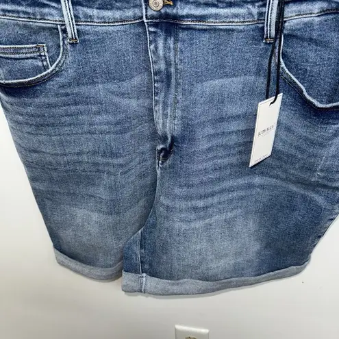 Judy Blue Denim Romper Womens Plus Size 3XL 22 24 High Waist Short Sleeve 150244